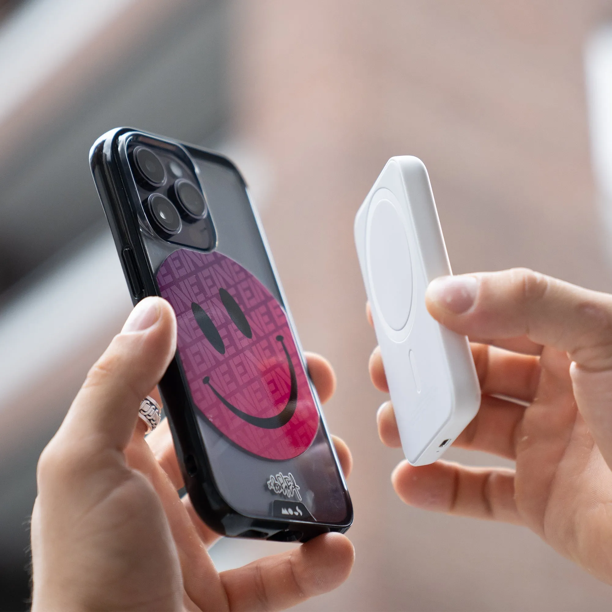 Ben Eine Pink Smiley MagSafe® Compatible Phone Case