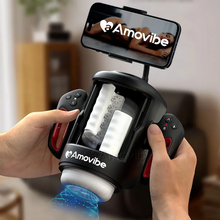 BlowStation - Rubbing Masturbator with Vibration, Warming Function & Phone Mount