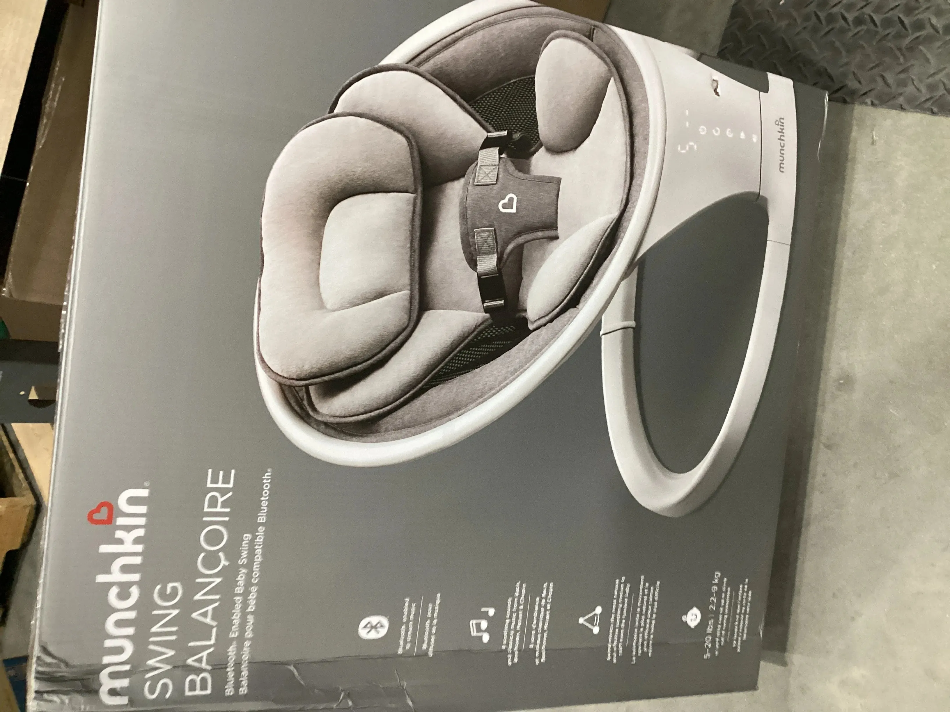 Bluetooth Enabled Baby Swing - Gray