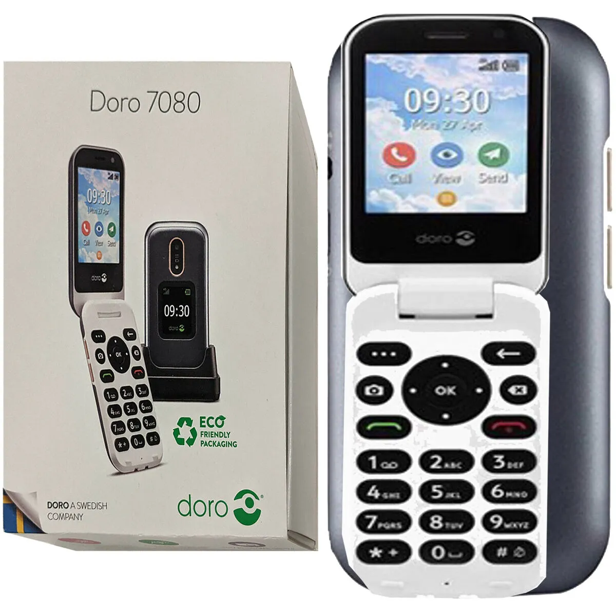Doro 7080 4GB 512MB Ram Unlocked-GSM Cell-Phone