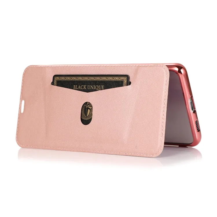 For Samsung Galaxy S21  5G Bronzing Plating PU   TPU Horizontal Flip Leather Case with Holder