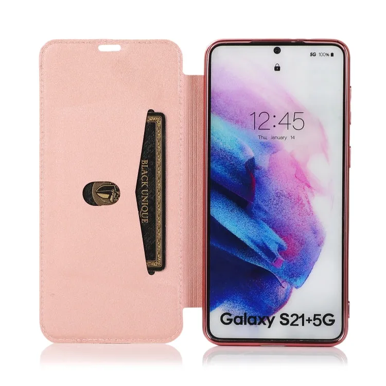 For Samsung Galaxy S21  5G Bronzing Plating PU   TPU Horizontal Flip Leather Case with Holder