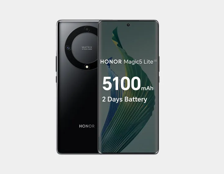 Honor Magic5 Lite 5G Dual SIM 256GB ROM 8GB RAM GSM Unlocked - Black