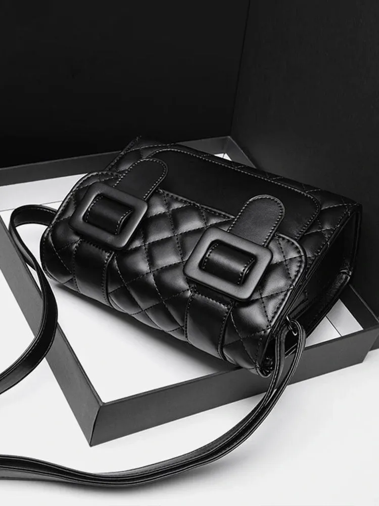 Ladies Casual Messenger Bag Solid Quilted Phone Bag Crossbody Bag