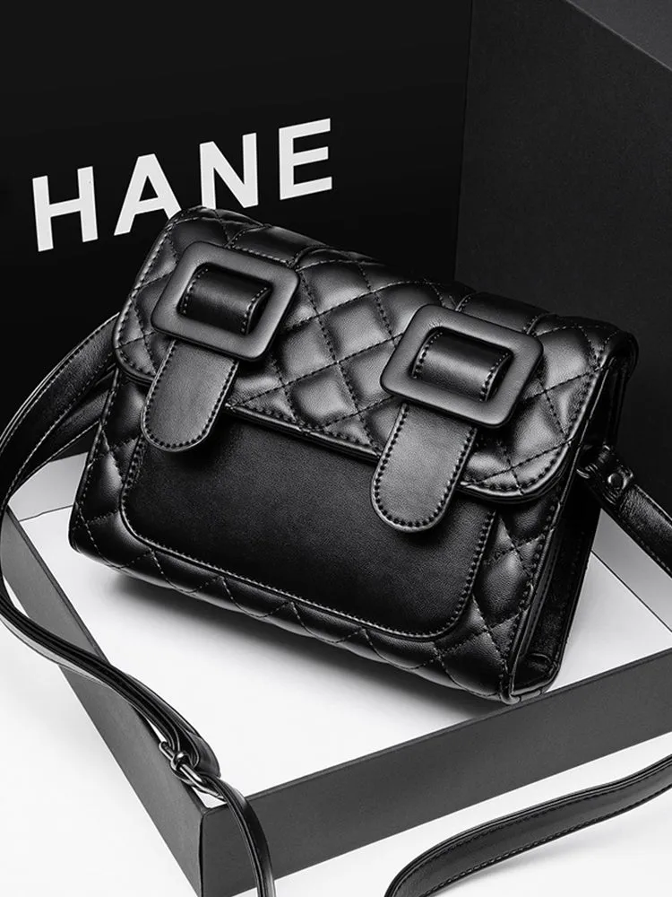 Ladies Casual Messenger Bag Solid Quilted Phone Bag Crossbody Bag
