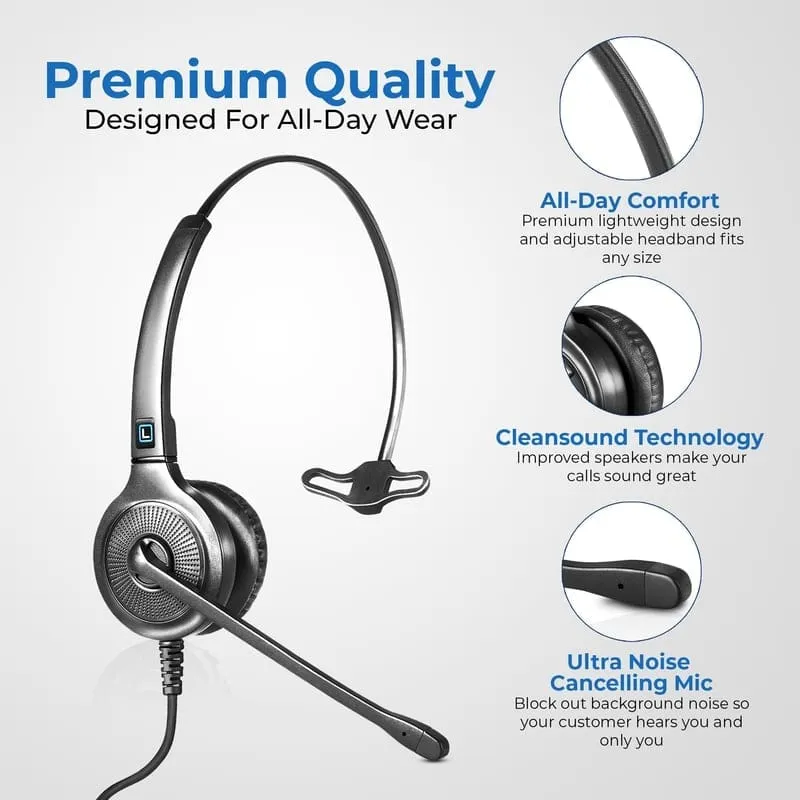 Leitner LH240 Corded Headset for Avaya Phones