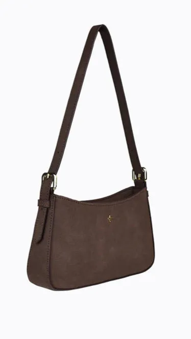 Lilu Shoulder Bag - Choc Suede