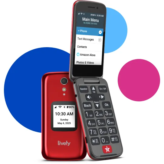 Lively® - Jitterbug Flip2 Cell Phone for Seniors - Red