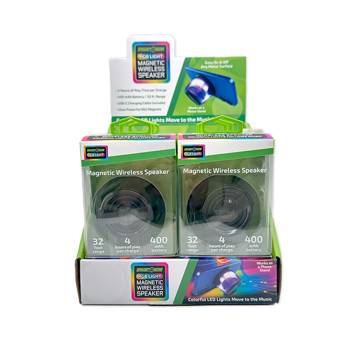 Magnetic Wireless Speaker Stand with LED Lights - 6 Pieces Per Retail Ready Display 25684