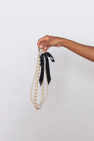 Pearl Bow Strap - Pearl/Black