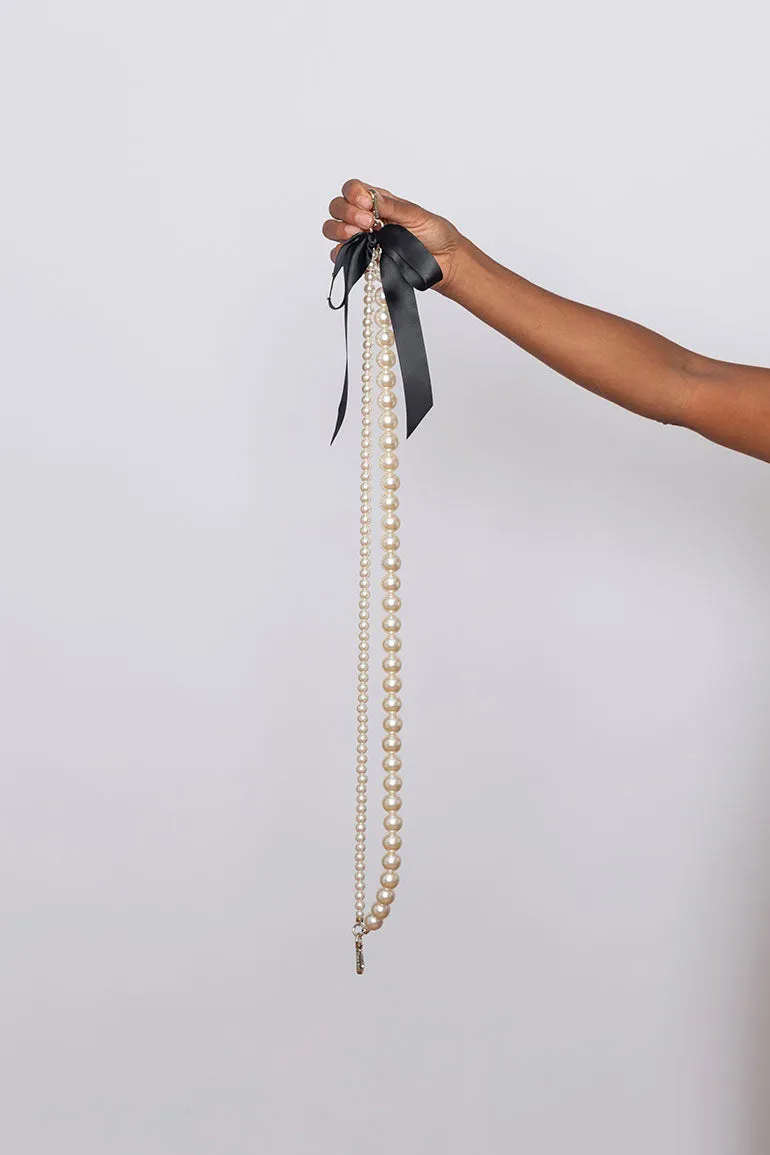 Pearl Bow Strap - Pearl/Black