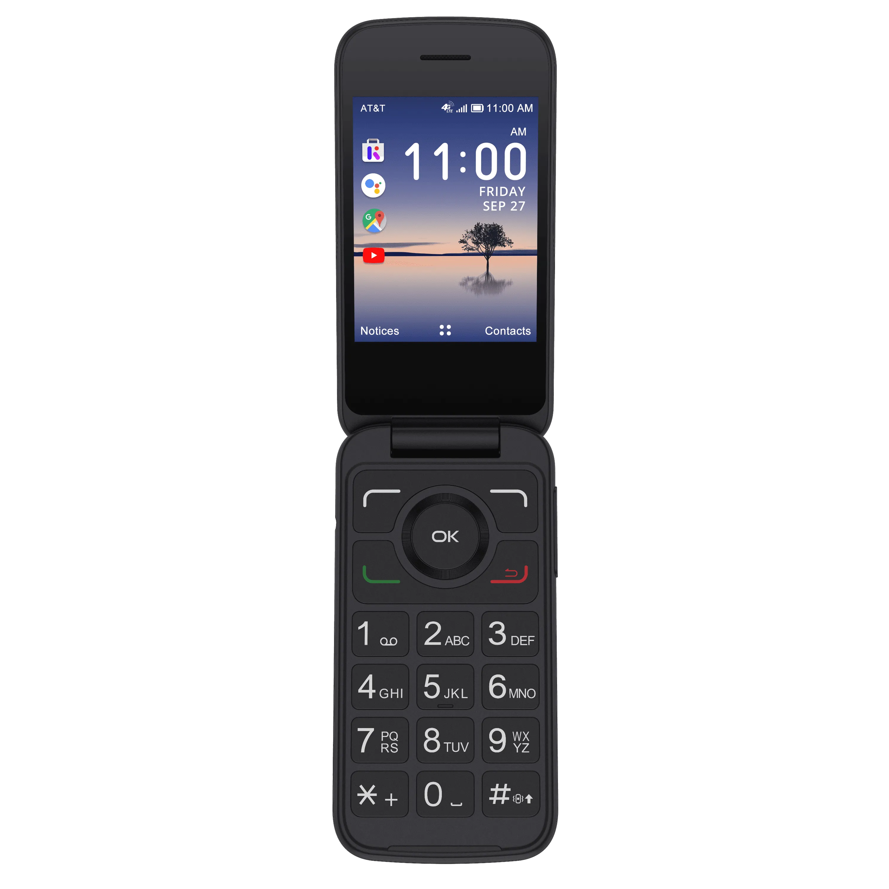 Prepaid Alacatel Smartflip Cell-Phone (4GB) - Black At&t