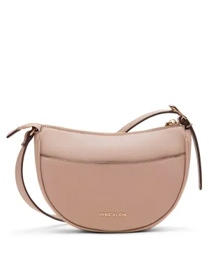Sculpted buckle half moon crossbody