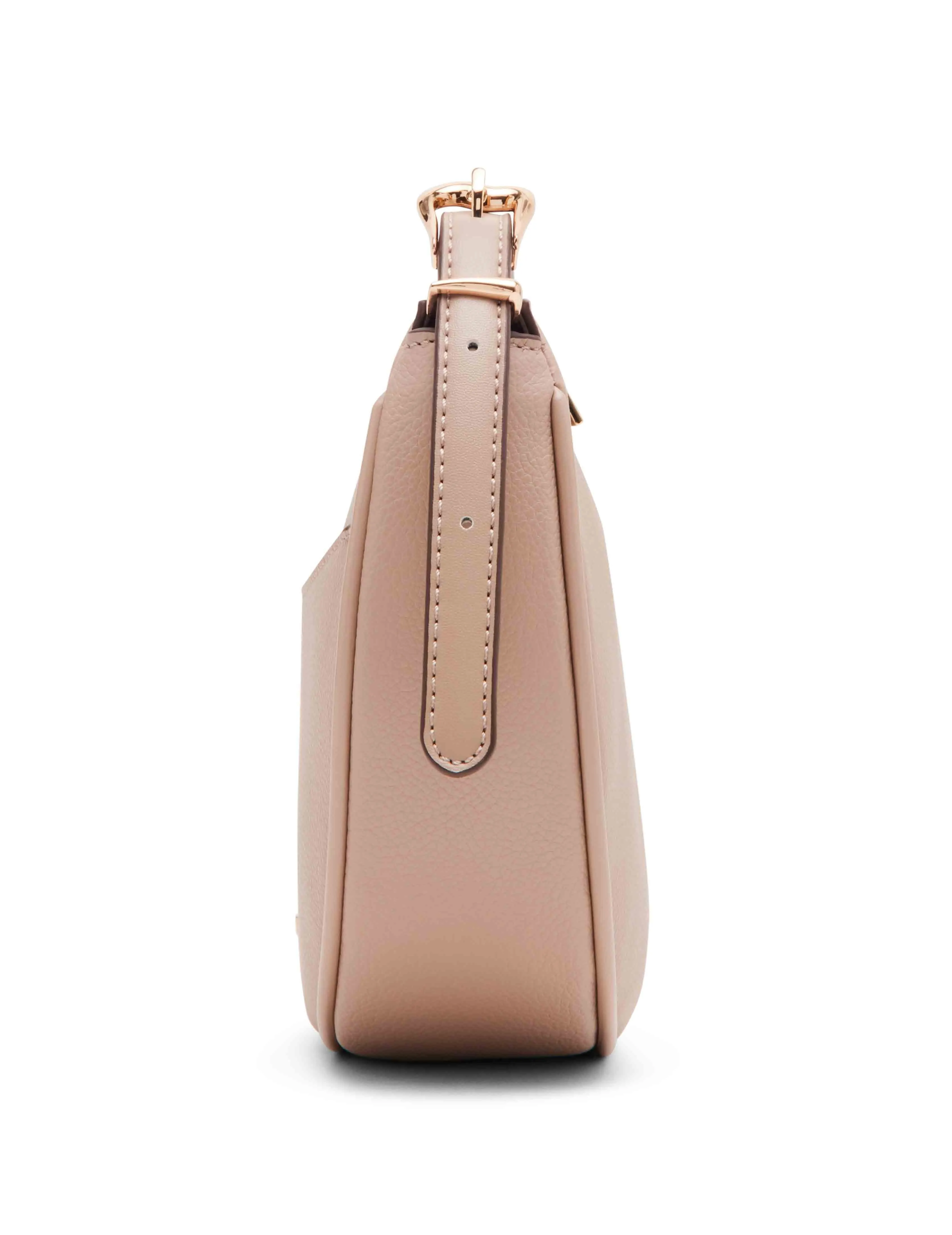 Sculpted buckle half moon crossbody