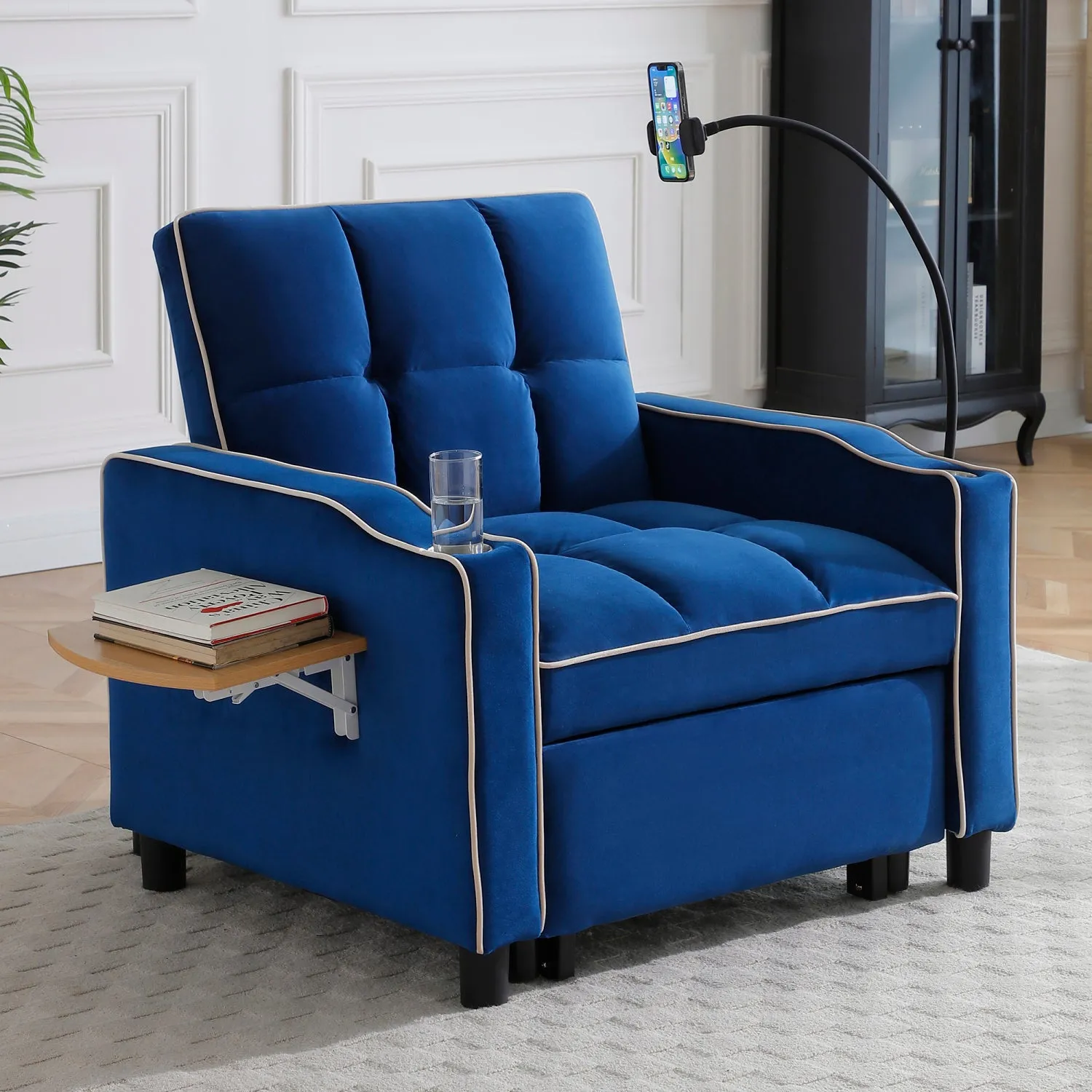 Streamdale 3-in-1 Convertible Sofa Bed Sleeper Chair (Blue)