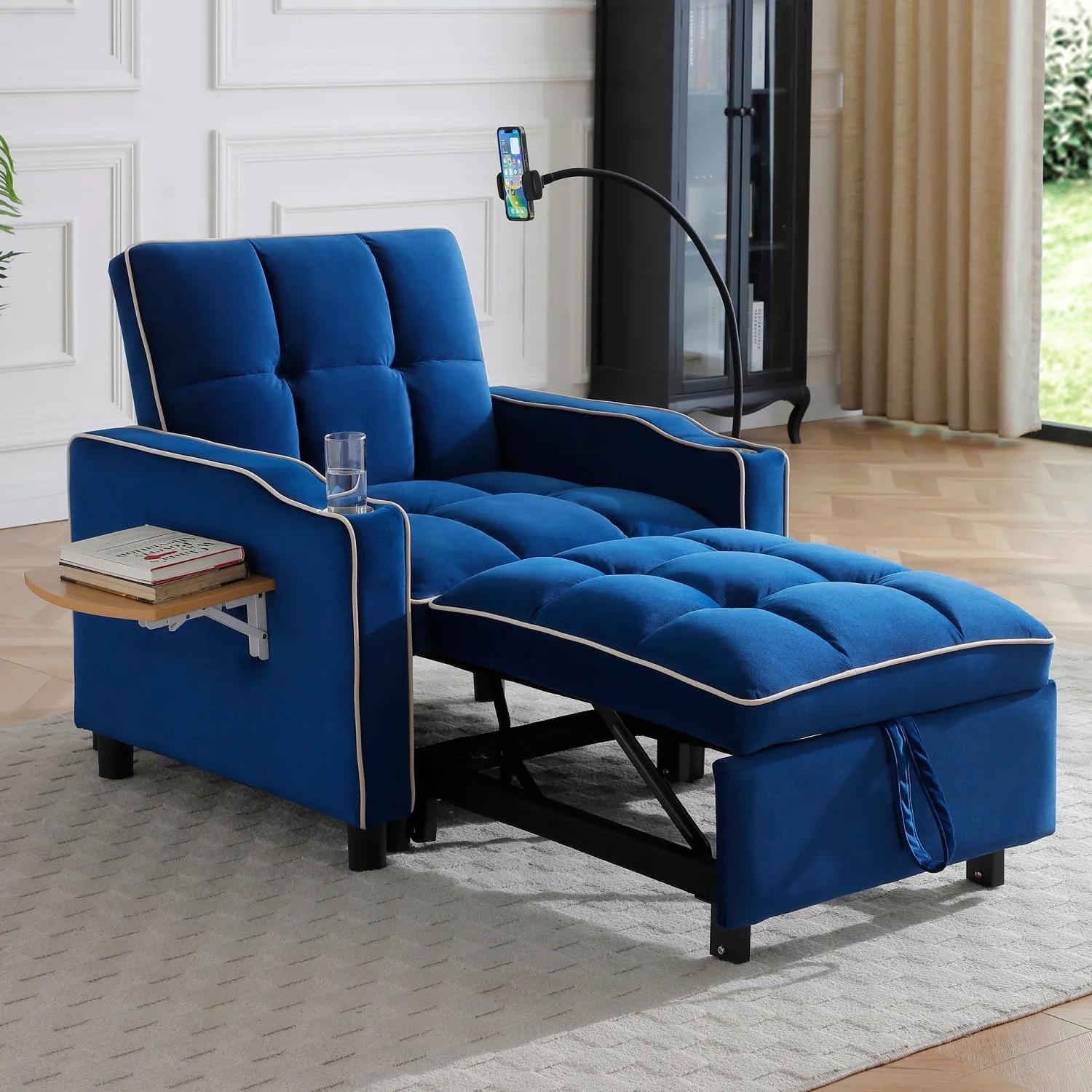 Streamdale 3-in-1 Convertible Sofa Bed Sleeper Chair (Blue)