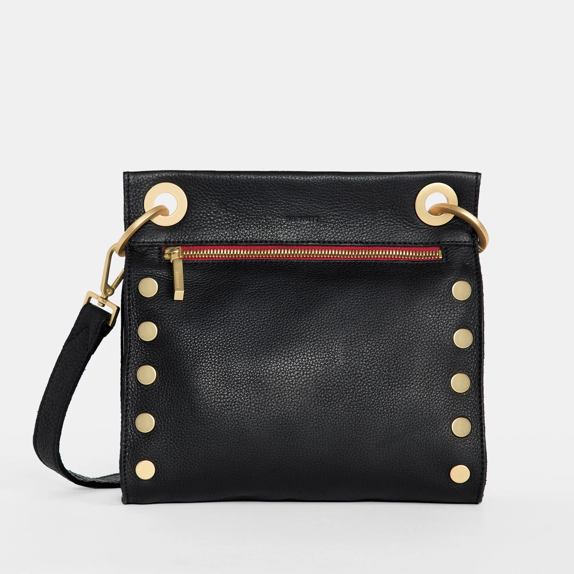 Tony | Black/Brushed Gold Red Zip | Med