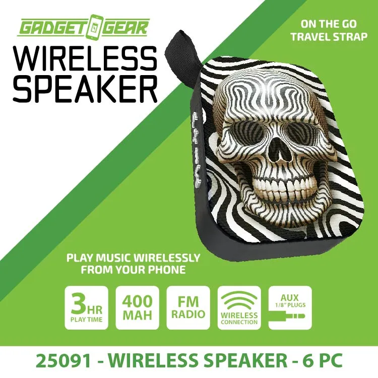 Wireless Speaker with FM Radio - 6 Pieces Per Retail Ready Display 25091