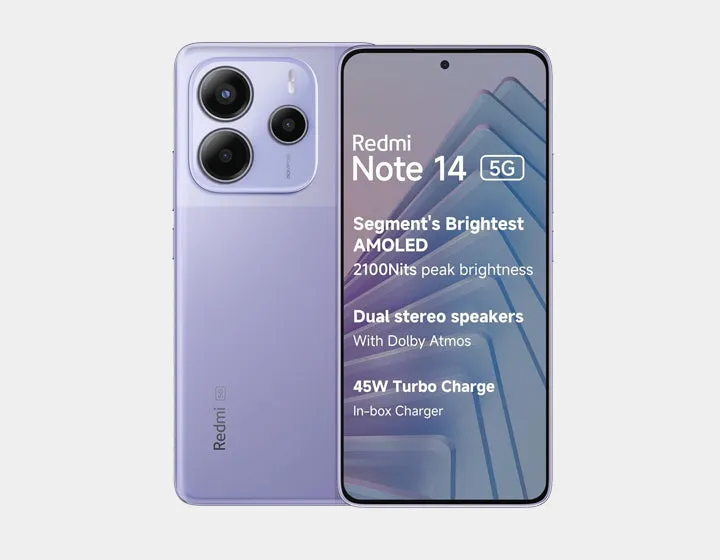 Xiaomi Redmi Note 14 5G 256GB ROM 8GB RAM Dual Sim GSM Unlocked - Lavender Purple