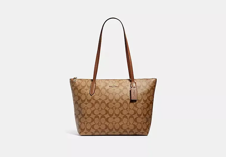 Zip Top Tote In Signature Canvas
